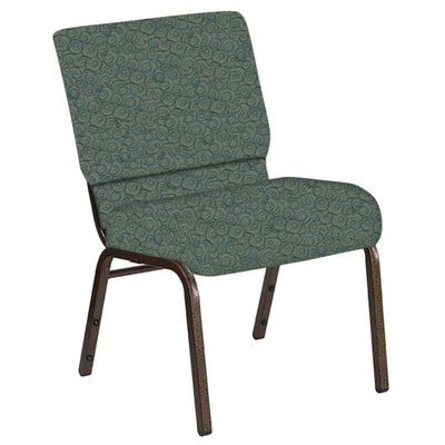 21''W Church Chair in Martini Fabric - Gold Vein Frame - View 1