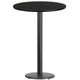Black |#| 30inch Round Black Laminate Table Top with 18inch Round Bar Height Table Base