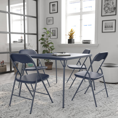5 Piece Folding Card Table and Chair Set - View 2