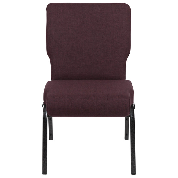 Grape/Amethyst Fabric/Silver Vein Frame |#| 20.5inch Grape Molded Foam Stacking Church Chair