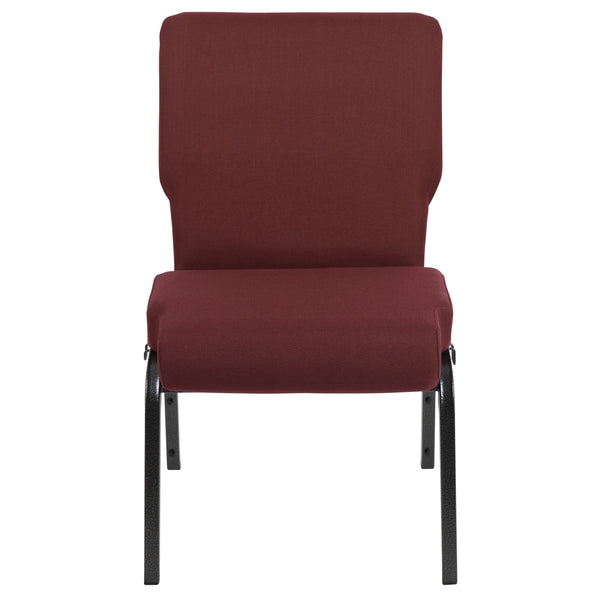 Maroon Fabric/Silver Vein Frame |#| 20.5inch Maroon Molded Foam Stacking Church Chair