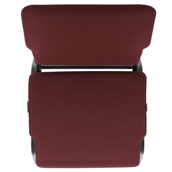 Maroon Fabric/Silver Vein Frame |#| 20.5inch Maroon Molded Foam Stacking Church Chair