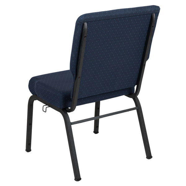 Cobalt Fabric/Black Frame |#| 20.5inch Cobalt Molded Foam Stacking Church Chair