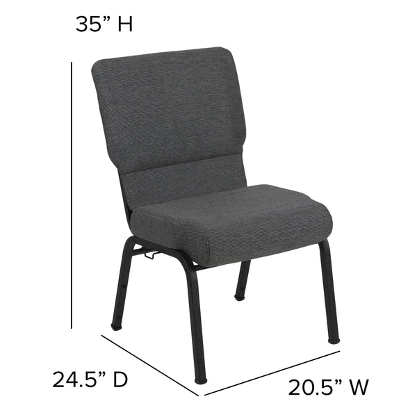 Black Marble Fabric/Black Frame |#| 20.5inch Marble Molded Foam Stacking Church Chair