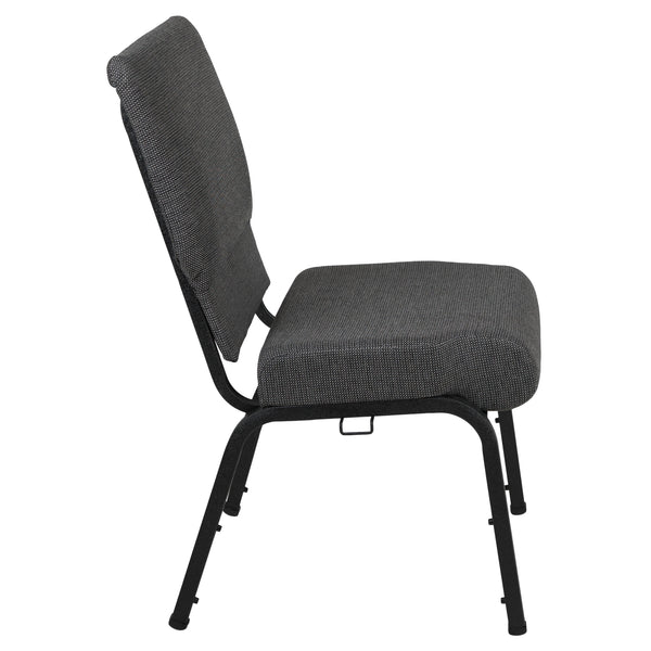 Black Marble Fabric/Black Frame |#| 20.5inch Marble Molded Foam Stacking Church Chair