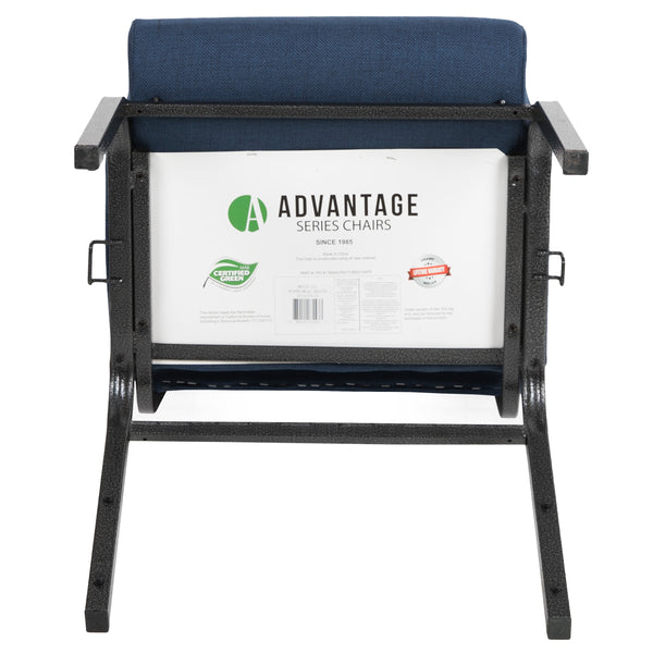 Navy Fabric/Silver Vein Frame |#| 20.5inch Navy Molded Foam Stacking Church Chair