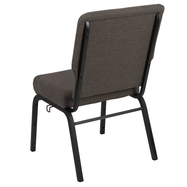 Fossil Fabric/Black Frame |#| 20.5inch Fossil Molded Foam Stacking Church Chair