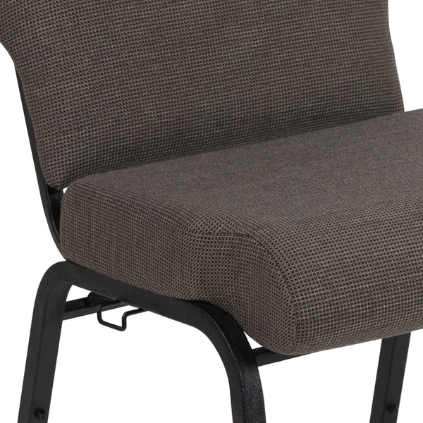 Fossil Fabric/Black Frame |#| 20.5inch Fossil Molded Foam Stacking Church Chair