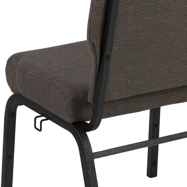 Fossil Fabric/Black Frame |#| 20.5inch Fossil Molded Foam Stacking Church Chair