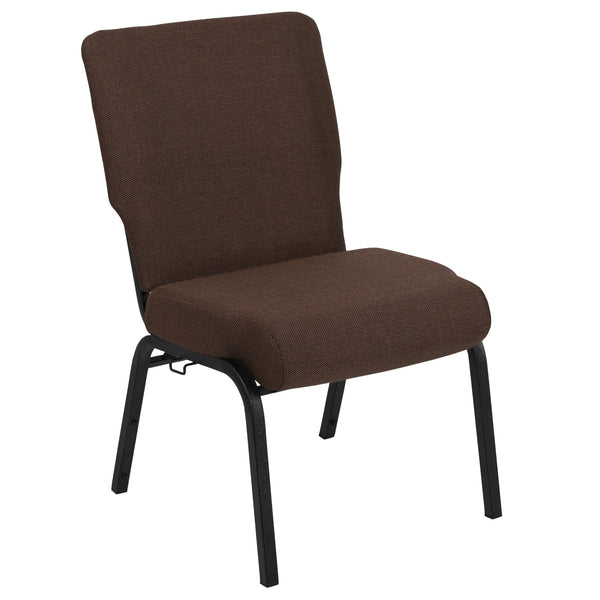 Java Fabric/Black Frame |#| 20.5inch Java Molded Foam Stacking Church Chair