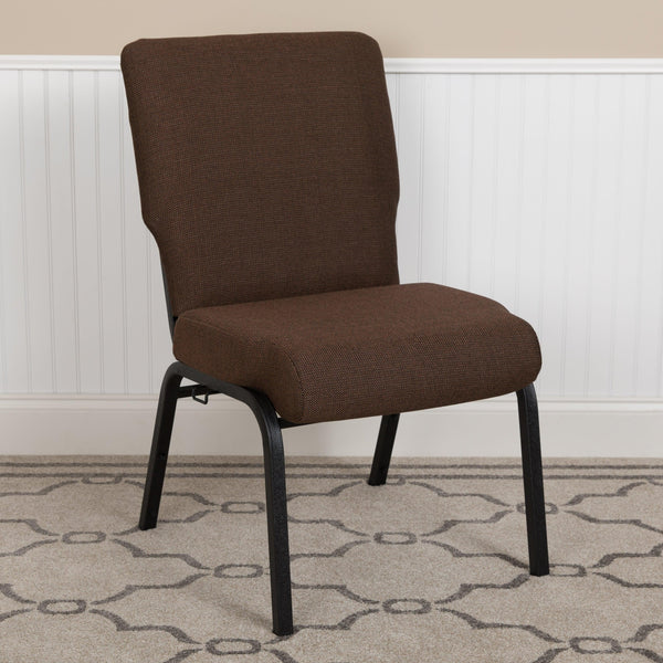 Java Fabric/Black Frame |#| 20.5inch Java Molded Foam Stacking Church Chair