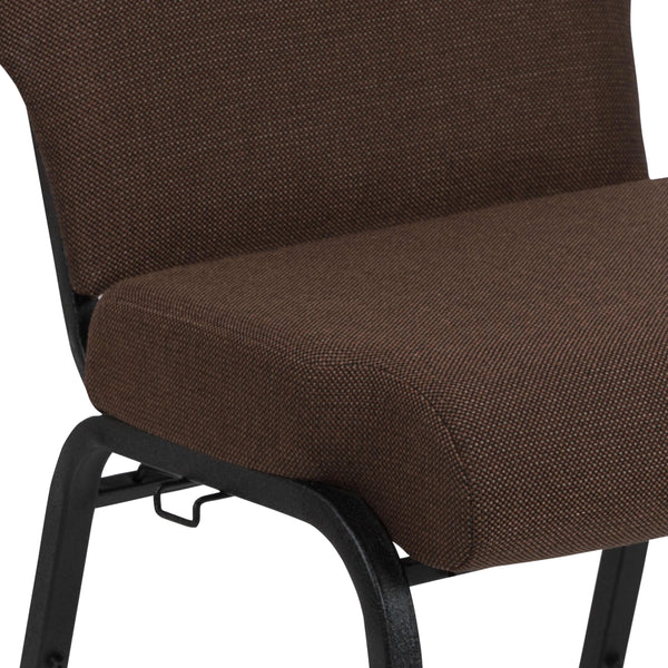 Java Fabric/Black Frame |#| 20.5inch Java Molded Foam Stacking Church Chair