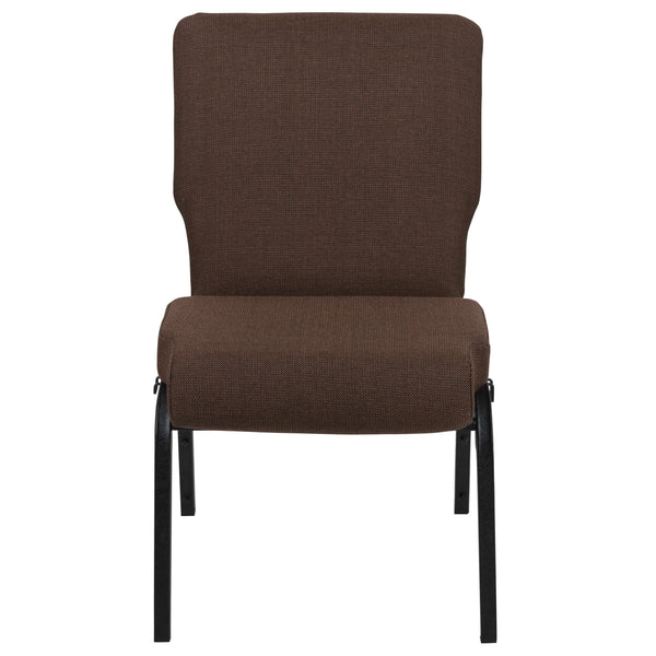 Java Fabric/Black Frame |#| 20.5inch Java Molded Foam Stacking Church Chair