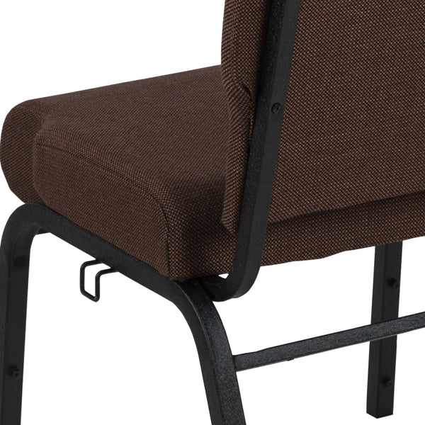 Java Fabric/Black Frame |#| 20.5inch Java Molded Foam Stacking Church Chair