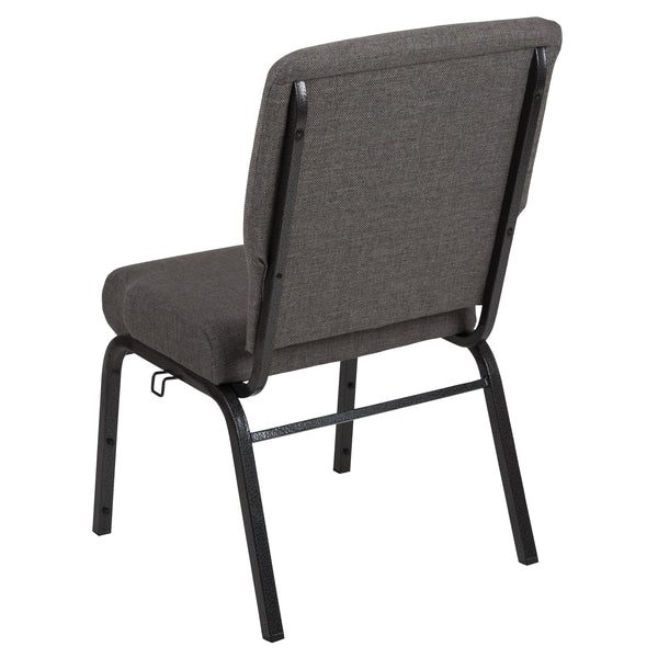 Charcoal Gray Fabric/Silver Vein Frame |#| 20.5inch Charcoal Molded Foam Stacking Church Chair