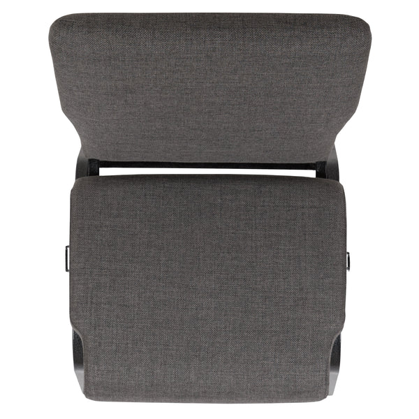 Charcoal Gray Fabric/Silver Vein Frame |#| 20.5inch Charcoal Molded Foam Stacking Church Chair