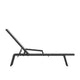 Gray |#| All-Weather Textilene Adjustable Chaise Lounge Chair with Arms - Black/Gray