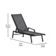 Black/Black |#| All-Weather Textilene Adjustable Chaise Lounge Chair with Arms - Black/Black