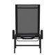Black/Black |#| All-Weather Textilene Adjustable Chaise Lounge Chair with Arms - Black/Black