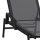 Black/Black |#| All-Weather Textilene Adjustable Chaise Lounge Chair with Arms - Black/Black