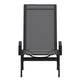 Black/Black |#| All-Weather Textilene Adjustable Chaise Lounge Chair with Arms - Black/Black