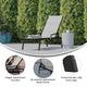 Gray |#| All-Weather Textilene Adjustable Chaise Lounge Chair with Arms - Black/Gray