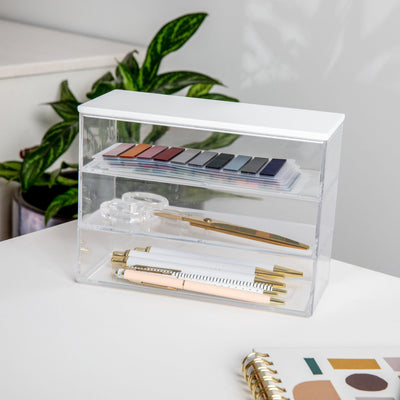 Brody Clear Plastic Storage Organizer Bins with Lid for Home Office, Kitchen, or Bathroom - View 2