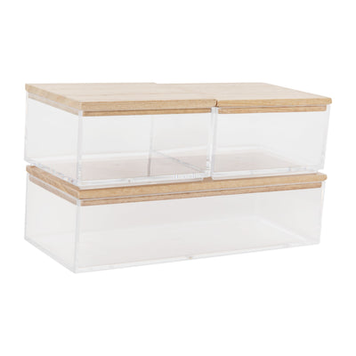 Brody Clear Plastic Storage Organizer Bins with Lids for Home Office, Kitchen, or Bathroom - View 1