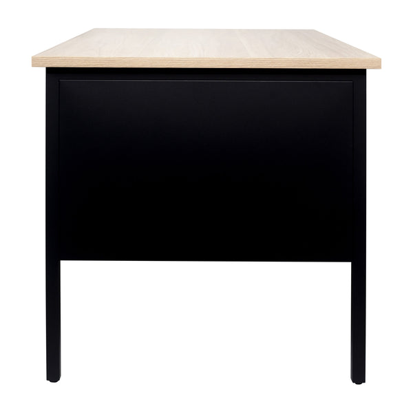 White Oak |#| Commercial Right Side Single Pedestal Desk-3 Locking Drawers in White Oak-30x48
