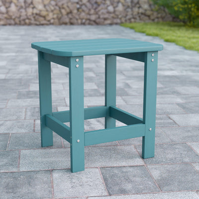 Charlestown All-Weather Poly Resin Wood Commercial Grade Adirondack Side Table - View 2