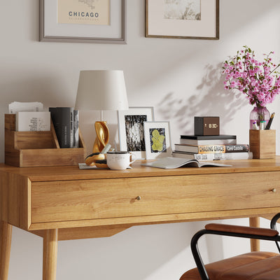 Comerford 3 Piece Metal and Wood Organizer Set For Desktop, Countertop, or Vanity - View 2