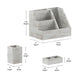 White Wash |#| Whitewashed Wooden 3 Piece Organization Set for Desktop, Tables, or Vanity