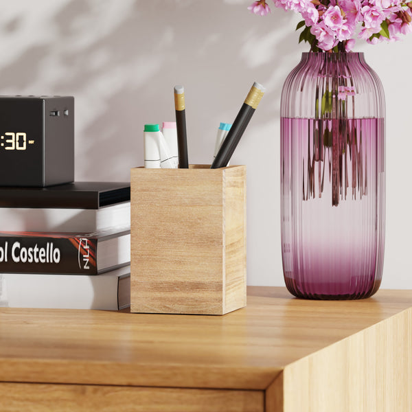 Rustic Brown |#| Rustic Brown Wooden 3 Piece Organization Set for Desktop, Tables, or Vanity