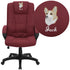 Embroidered High Back Multi-Line Stitch Upholstered Executive Swivel Office Chair with Arms