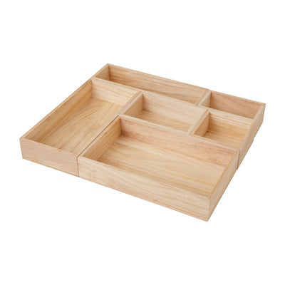 Enzo 6 Piece Wooden Desk Drawer Organizer Set - View 1