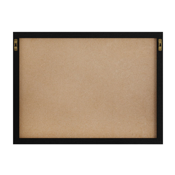Black Woodgrain |#| Dry Erase Magnetic Monthly Calendar/Cork Board - Black Woodgrain Frame - 24x18