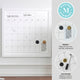 White Woodgrain |#| Dry Erase Magnetic Monthly Calendar and with White Woodgrain Frame - 18" x 18"