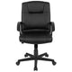 Flash Fundamentals Mid-Back Black LeatherSoft-Padded Task Office Chair with Arms