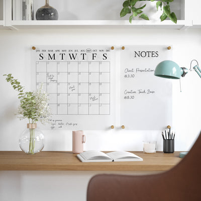 Grayson Acrylic Wall Calendar and Notes Board with Dry Erase Marker and Mounting Hardware, Set of 2 - View 2
