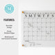 Clear/Black |#| Premium Clear Acrylic Wall Calendar with Black Printing and Dry Erase Marker