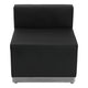 Black |#| Black LeatherSoft Chair w/Brushed Stainless Steel Base - Reception Furniture