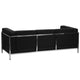 Black |#| Black LeatherSoft Modular Sofa with Quilted Tufted Seat and Encasing Frame