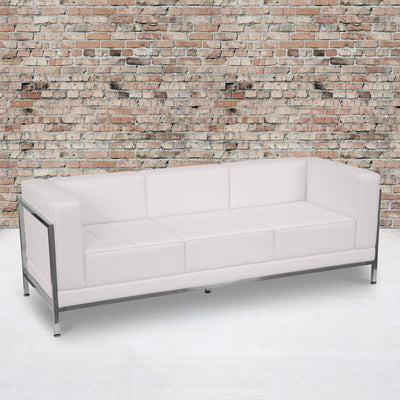HERCULES Imagination Series Contemporary LeatherSoft Modular Sofa with Quilted Tufted Seat and Encasing Frame - View 2