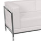 Melrose White |#| White LeatherSoft Modular Sofa with Quilted Tufted Seat and Encasing Frame