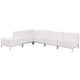 Melrose White |#| 6 Piece White LeatherSoft Modular Sectional Configuration - Stainless Steel Legs