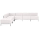 Melrose White |#| 6 Piece White LeatherSoft Modular Sectional Configuration - Stainless Steel Legs