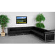 Black |#| 7 Piece Black LeatherSoft Modular Sectional Configuration - Stainless Steel Legs