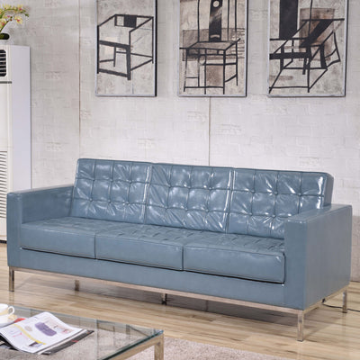 HERCULES Lacey Series Contemporary Button Tufted LeatherSoft Sofa with Integrated Stainless Steel Frame - View 2