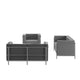 Gray |#| Gray LeatherSoft Reception Set with Double Bar Encasing Frame