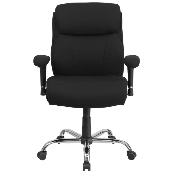 Black Fabric |#| Big & Tall 400 lb. Rated Mid-Back Black Fabric Ergonomic Task Office Chair